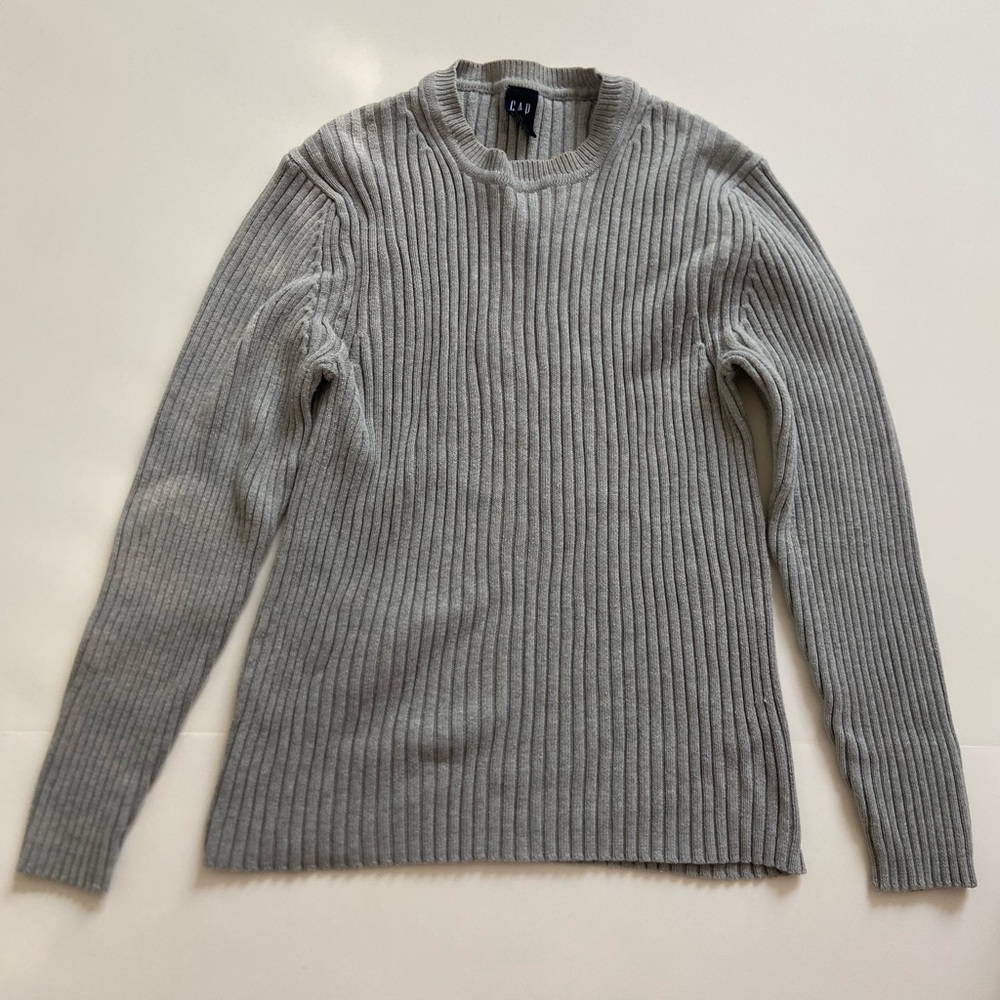 Gap Ribbed Sweater In Grey Size Small Women's Crew Neck